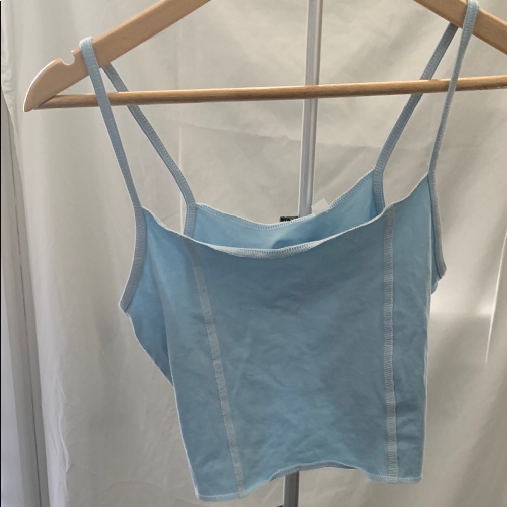 PacSun Blue Fitted Crop Camisole Top